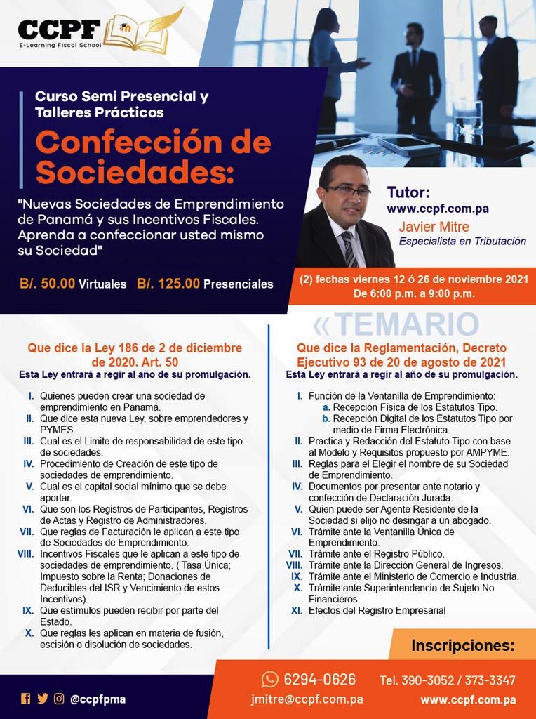 Curso Confección De Sociedades De Emprendimiento En Panamá – CCPF ...