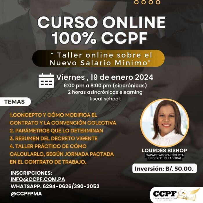 Taller Online sobre el Nuevo Salario Mínimo de Panamá 2025 CCPF