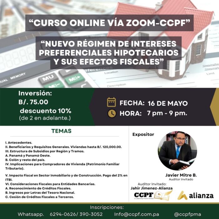 Curso Nuevo Régimen de Intereses Preferenciales Hipotecarios y sus Efectos Fiscales