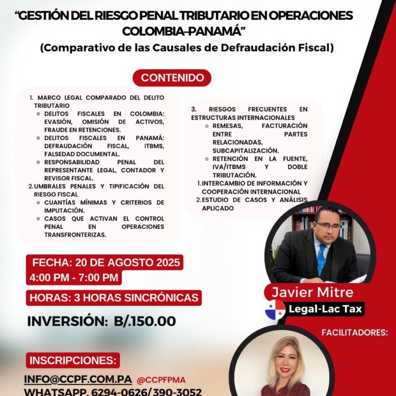 Curso Internacional Gestión del Riesgo Penal Tributario en Operaciones Colombia–Panamá