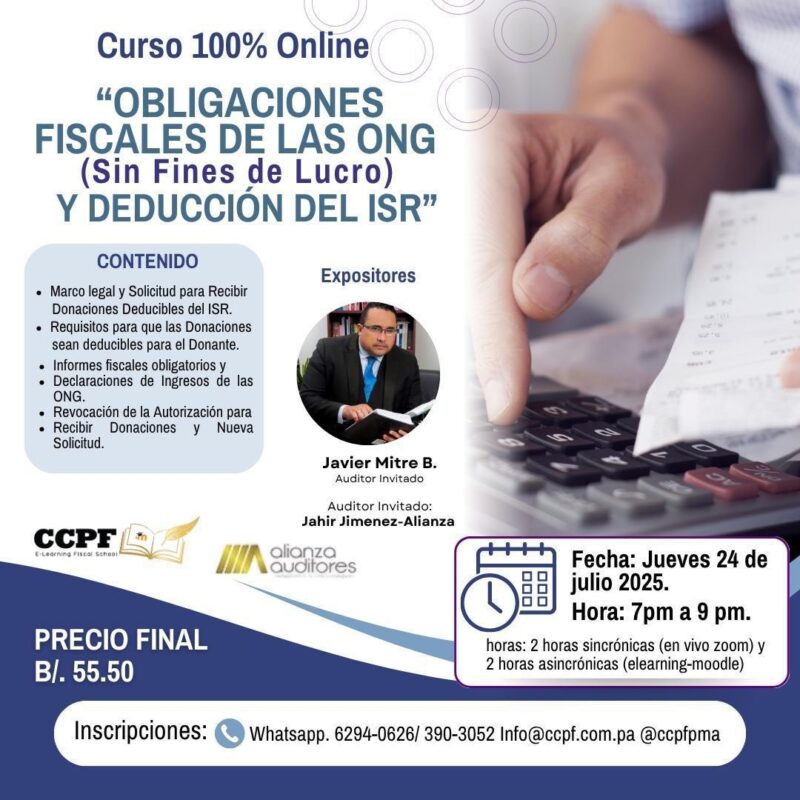 Curso Obligaciones Fiscales de las ONG (Sin Fines de Lucro) y Deducción del ISR