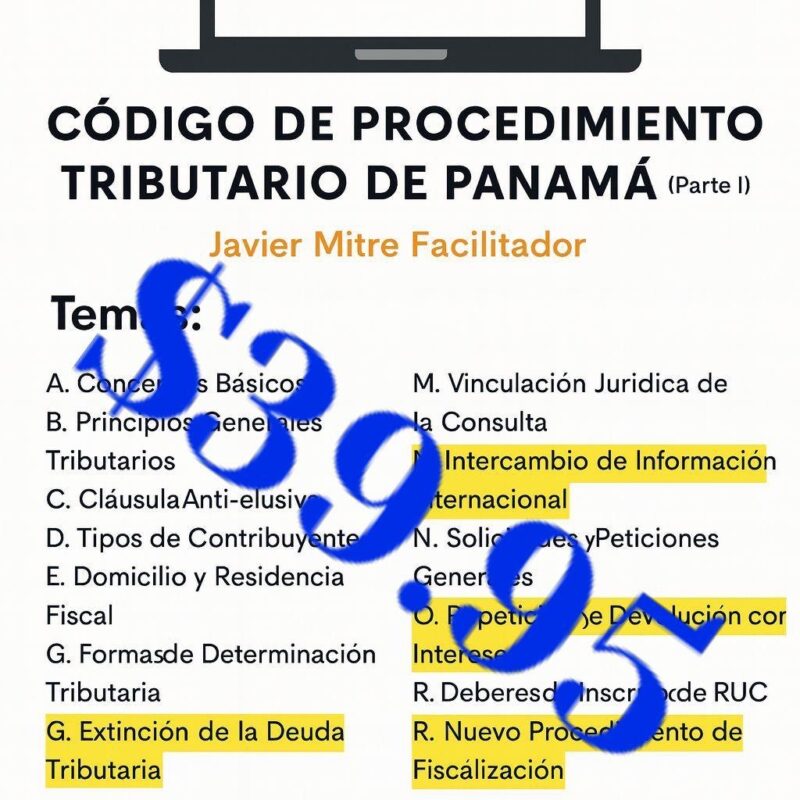 Curso Online (pre-grabado) – Código de Procedimiento Tributario Parte I