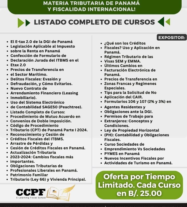 Curso Fundamentos Legales de los Servicios en Línea ofrecidos por la DGI-ETAX 2.0
